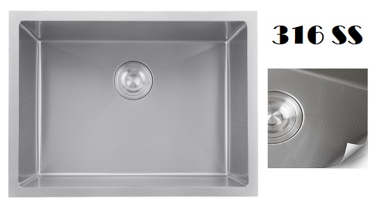 EACO 316 Stainless Steel Nano + Honey Comb Kitchen Sink - 316KS-60SS